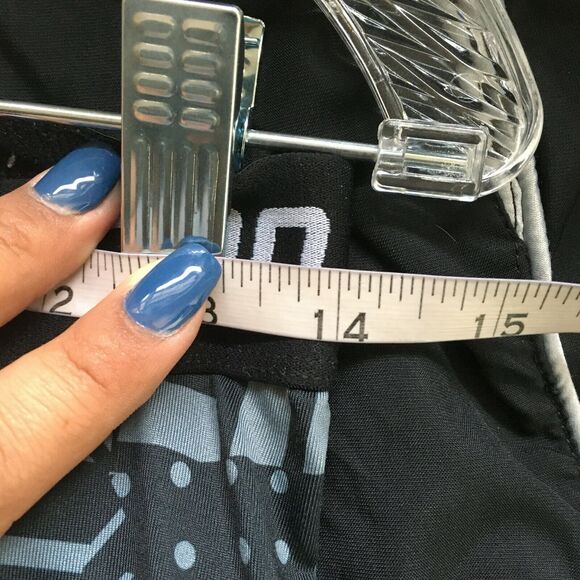 Nike Pro Leggings Women L Blue Geometric Stretch Capri Cropped Athletic Leggings - Picture 8 of 11